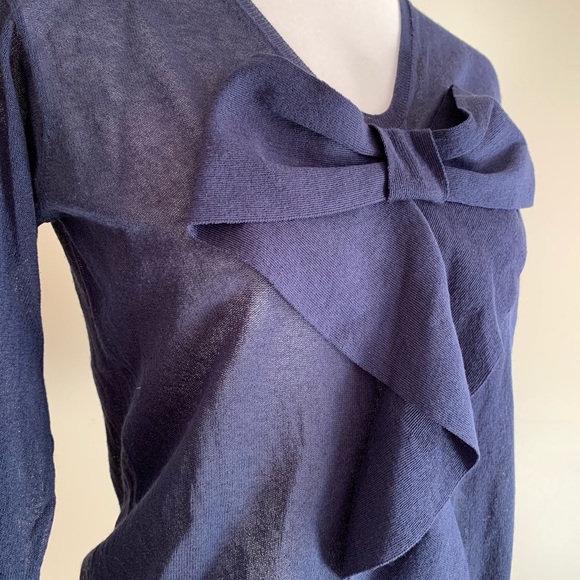 Love Moschino Bow embellished V Neck Blue size 4 - Picture 5 of 8